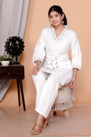 Embroidered Tunic With Trousers Co-Ords